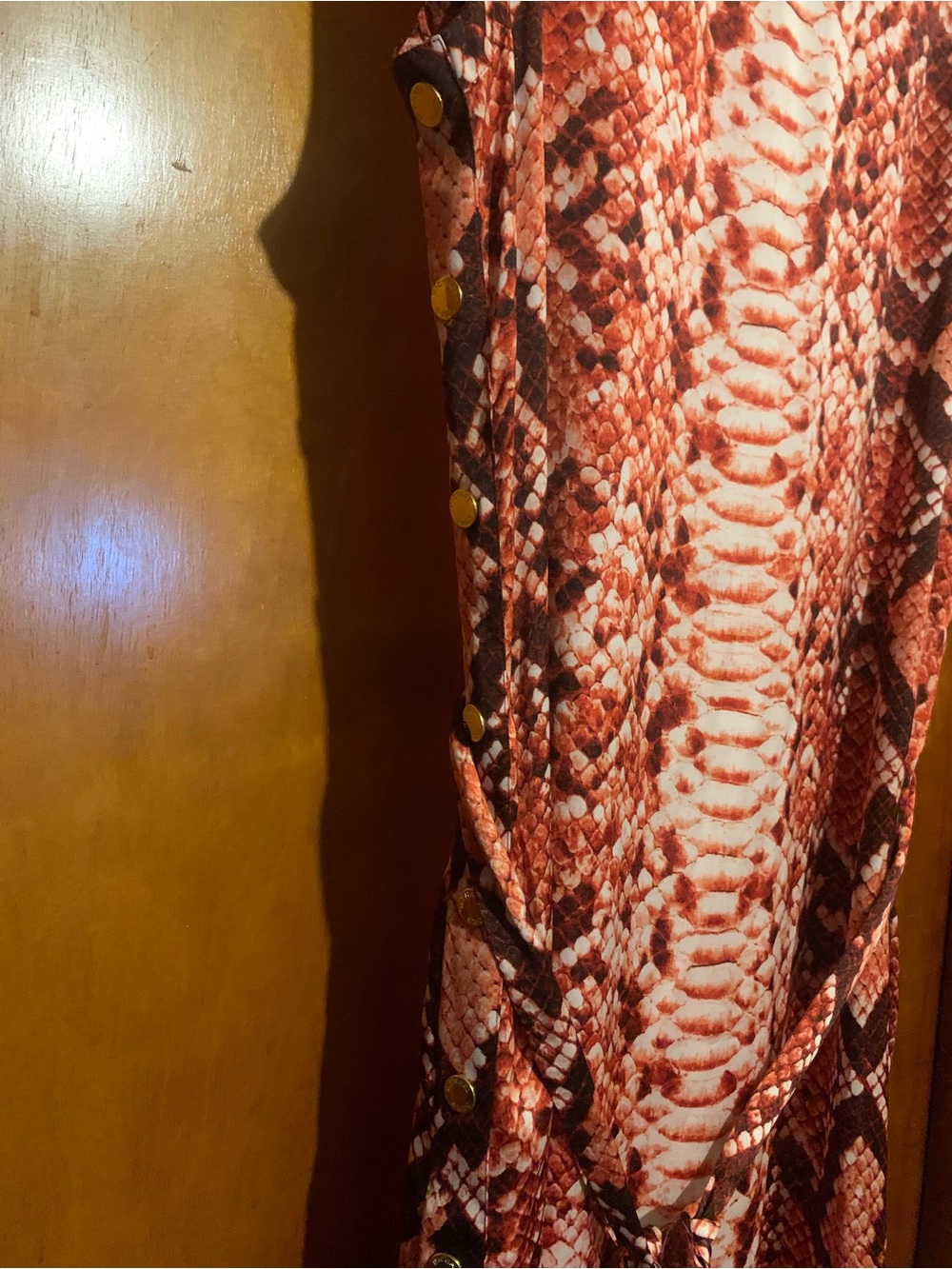 Michael Michael Kors Size L Red Snakeskin Maxi Dress - Picture 4 of 7